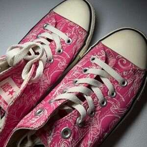 Vintage late 2000s Converse Chuck Taylor All Star Low - Pink Paisley Print W9